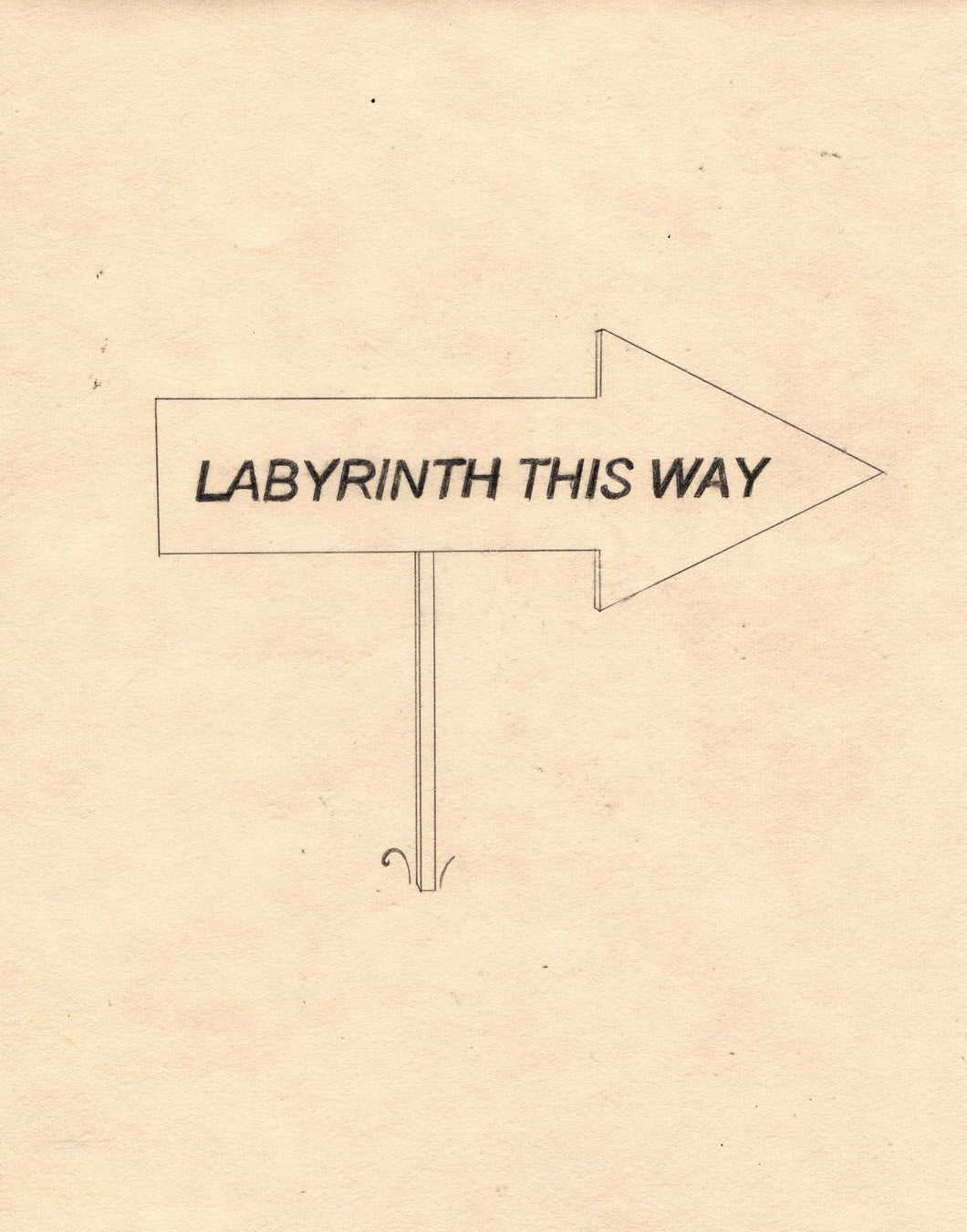 Labyrinth This Way Original Drawing